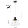 JONATHAN Y JYL7585A Schoolhouse 14″ 1-Light Bohemian Farmhouse Iron/Glass LED Pendant Modern Contemporary Adjustable Dining Room Living Room Kitchen Island Foyer Bedroom, Oil Rubbed Bronze/Clear