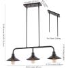 JONATHAN Y JYL7593A Nathan 38.5″ 3-Light Industrial Farmhouse Iron Linear LED Pendant Coastal Contemporary Adjustable Dining Room Living Room Kitchen Island Foyer Bedroom, Oil Rubbed Bronze/Clear(34.25″ 3 Light)