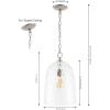 JONATHAN Y JYL7595A Matilda 10″ 1-Light Industrial Designer Iron/Dimple Glass Dome LED Pendant Contemporary, Minimalist, Eclectic, Transitional, Casual, Living Room, Dining Room, Bedroom, Nickel/Clear