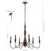JONATHAN Y JYL7597A Victoria 29″ 6-Light Rustic Midcentury Iron LED Chandelier Farmhouse Classic Dining Room Living Room Kitchen Island Foyer Bedroom Lobby, Brown