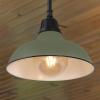 JONATHAN Y JYL7611K Jasper 12.25″ 1-Light Farmhouse Industrial Indoor/Outdoor Iron LED Pendant Modern, Rustic, Coastal, Cottage, Traditional, Patio, Porch, Living Room, Entryway, Matte Silver Blue(Matte Olive Green)