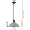JONATHAN Y JYL7611K Jasper 12.25″ 1-Light Farmhouse Industrial Indoor/Outdoor Iron LED Pendant Modern, Rustic, Coastal, Cottage, Traditional, Patio, Porch, Living Room, Entryway, Matte Silver Blue(Matte Silver Blue)