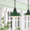 JONATHAN Y JYL7611K Jasper 12.25″ 1-Light Farmhouse Industrial Indoor/Outdoor Iron LED Pendant Modern, Rustic, Coastal, Cottage, Traditional, Patio, Porch, Living Room, Entryway, Matte Silver Blue(Green/Black)