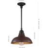 JONATHAN Y JYL7611K Jasper 12.25″ 1-Light Farmhouse Industrial Indoor/Outdoor Iron LED Pendant Modern, Rustic, Coastal, Cottage, Traditional, Patio, Porch, Living Room, Entryway, Matte Silver Blue(Wood Finish/Black)