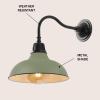 JONATHAN Y JYL7613I Aurora 12.25″ 1-Light Farmhouse Industrial Indoor/Outdoor Iron LED Gooseneck Arm Outdoor Sconce for Entryway Lobby Kitchen Bathroom Bedroom Living Room Hallway, Matte Olive Green(Matte Olive Green/Black)