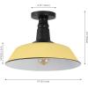 JONATHAN Y JYL7617D Camila 14″ 1-Light Classic Industrial Indoor/Outdoor Iron LED Semi Flush Mount Mid-Century, Rustic 2700K Cozy Warm Light Kitchen Hallway Bathroom Stairwell, Gray/White(Matte Yellow/Black)
