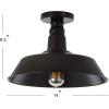 JONATHAN Y JYL7617D Camila 14″ 1-Light Classic Industrial Indoor/Outdoor Iron LED Semi Flush Mount Mid-Century, Rustic 2700K Cozy Warm Light Kitchen Hallway Bathroom Stairwell, Gray/White(Oil-Rubbed Bronze)
