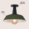 JONATHAN Y JYL7617D Camila 14″ 1-Light Classic Industrial Indoor/Outdoor Iron LED Semi Flush Mount Mid-Century, Rustic 2700K Cozy Warm Light Kitchen Hallway Bathroom Stairwell, Gray/White(Matte Olive Green/Black)