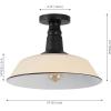 JONATHAN Y JYL7617D Camila 14″ 1-Light Classic Industrial Indoor/Outdoor Iron LED Semi Flush Mount Mid-Century, Rustic 2700K Cozy Warm Light Kitchen Hallway Bathroom Stairwell, Gray/White(Matte Almond/Black)