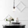 JONATHAN Y JYL7800A Gaines 5.5″ 1-Light Farmhouse Industrial Iron Mason Jar LED Pendant Rustic Bohemian Adjustable Dining Room Living Room Kitchen Island Foyer Bedroom Hallway, Oil Rubbed Bronze/Clear(1-Light)