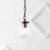 JONATHAN Y JYL7800A Gaines 5.5″ 1-Light Farmhouse Industrial Iron Mason Jar LED Pendant Rustic Bohemian Adjustable Dining Room Living Room Kitchen Island Foyer Bedroom Hallway, Oil Rubbed Bronze/Clear(1-Light)