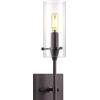 JONATHAN Y JYL7805A Cato 4.5″ 1-Light Bohemian Farmhouse Iron/Glass LED Sconce Modern Contemporary 2700K 40W Bulb Entryway Lobby Kitchen Bathroom Bedroom Living Room, Oil Rubbed Bronze/Clear(Oil-Rubbed Bronze)