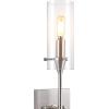 JONATHAN Y JYL7805A Cato 4.5″ 1-Light Bohemian Farmhouse Iron/Glass LED Sconce Modern Contemporary 2700K 40W Bulb Entryway Lobby Kitchen Bathroom Bedroom Living Room, Oil Rubbed Bronze/Clear(Nickel)