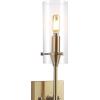 JONATHAN Y JYL7805A Cato 4.5″ 1-Light Bohemian Farmhouse Iron/Glass LED Sconce Modern Contemporary 2700K 40W Bulb Entryway Lobby Kitchen Bathroom Bedroom Living Room, Oil Rubbed Bronze/Clear(Brass Gold)
