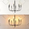 JONATHAN Y JYL7900B Amoros 27.25″ 8-Light Modern Mid-Century Iron LED Chandelier Contemporary, Industrial, Coastal Dining Room Living Room Kitchen Island, Gold Painting(Oil-Rubbed Bronze)