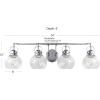 JONATHAN Y JYL7906A Shirley 36.25″ 5-Light Metal/Seeded Glass Vanity Light Contemporary, Transitional, Living Room, Dining Room, Bedroom, Bathroom, Chrome(4 Light)