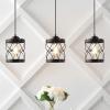 JONATHAN Y JYL7909B-SET3 Marelle 6.5″ 1-Light Farmhouse Industrial Iron Filigree Caged Jar LED Pendant, Oil Rubbed Bronze (Set of 3) for Kitchen Island, Dining Table, and Office Desk(Oil-Rubbed Bronze)