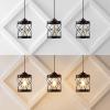 JONATHAN Y JYL7909B-SET3 Marelle 6.5″ 1-Light Farmhouse Industrial Iron Filigree Caged Jar LED Pendant, Oil Rubbed Bronze (Set of 3) for Kitchen Island, Dining Table, and Office Desk(Oil-Rubbed Bronze)
