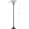 JONATHAN Y JYL8000A Smith Tiffany-Style 70.5″ Torchiere LED Floor Lamp, Tiffany, Traditional, Art Nouveau Style, Elegant, Office, Living Room, Family Room, Dining Room, Bedroom, Foyer, Bronze