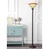 JONATHAN Y JYL8000A Smith Tiffany-Style 70.5″ Torchiere LED Floor Lamp, Tiffany, Traditional, Art Nouveau Style, Elegant, Office, Living Room, Family Room, Dining Room, Bedroom, Foyer, Bronze