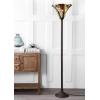 JONATHAN Y JYL8001A Williams Tiffany-Style 71″ Torchiere LED Floor Lamp, Tiffany, Traditional, Art Nouveau Style, Office, Living Room, Family Room, Dining Room, Bedroom, Hallway, Foyer, Bronze