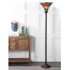JONATHAN Y JYL8002B Dragonfly Tiffany-Style 71″ Torchiere Floor Lamp, Tiffany, Traditional, Art Nouveau Style, Elegant, Office, Living Room, Family Room, Dining Room, Bedroom, Foyer, Bronze/Green(Bronze/Green)