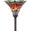 JONATHAN Y JYL8002B Dragonfly Tiffany-Style 71″ Torchiere Floor Lamp, Tiffany, Traditional, Art Nouveau Style, Elegant, Office, Living Room, Family Room, Dining Room, Bedroom, Foyer, Bronze/Green(Bronze/Green)