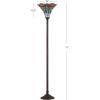 JONATHAN Y JYL8002B Dragonfly Tiffany-Style 71″ Torchiere Floor Lamp, Tiffany, Traditional, Art Nouveau Style, Elegant, Office, Living Room, Family Room, Dining Room, Bedroom, Foyer, Bronze/Green(Bronze/Red)