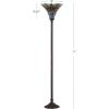 JONATHAN Y JYL8002B Dragonfly Tiffany-Style 71″ Torchiere Floor Lamp, Tiffany, Traditional, Art Nouveau Style, Elegant, Office, Living Room, Family Room, Dining Room, Bedroom, Foyer, Bronze/Green(Bronze/Green)