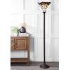 JONATHAN Y JYL8002B Dragonfly Tiffany-Style 71″ Torchiere Floor Lamp, Tiffany, Traditional, Art Nouveau Style, Elegant, Office, Living Room, Family Room, Dining Room, Bedroom, Foyer, Bronze/Green(Bronze/Red)