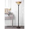 JONATHAN Y JYL8003A Davis Tiffany-Style 70″ Torchiere LED Floor Lamp, Tiffany, Traditional, Foot-Step Switch, Office, Living Room, Family Room, Dining Room, Bedroom, Hallway, Foyer, Bronze