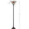 JONATHAN Y JYL8003A Davis Tiffany-Style 70″ Torchiere LED Floor Lamp, Tiffany, Traditional, Foot-Step Switch, Office, Living Room, Family Room, Dining Room, Bedroom, Hallway, Foyer, Bronze