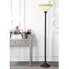 JONATHAN Y JYL8005A Moore Tiffany-Style 68.57″ Torchiere LED Floor Lamp, Tiffany, Traditional, Art Nouveau Style, Office, Living Room, Family Room, Dining Room, Bedroom, Hallway, Foyer, Bronze