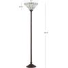 JONATHAN Y JYL8005A Moore Tiffany-Style 68.57″ Torchiere LED Floor Lamp, Tiffany, Traditional, Art Nouveau Style, Office, Living Room, Family Room, Dining Room, Bedroom, Hallway, Foyer, Bronze
