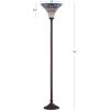 JONATHAN Y JYL8006A Peacock Tiffany-Style 70″ Torchiere LED Floor Lamp, Tiffany, Traditional, Art Nouveau Style, Office, Bedroom, Living Room, Family Room, Dining Room, Hallway, Foyer, Bronze