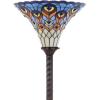 JONATHAN Y JYL8006A Peacock Tiffany-Style 70″ Torchiere LED Floor Lamp, Tiffany, Traditional, Art Nouveau Style, Office, Bedroom, Living Room, Family Room, Dining Room, Hallway, Foyer, Bronze