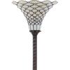 JONATHAN Y JYL8007A White Tiffany-Style 70″ Torchiere LED Floor Lamp, Tiffany, Traditional, Art Nouveau Style, Office, Living Room, Family Room, Dining Room, Bedroom, Hallway, Foyer, Bronze