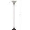 JONATHAN Y JYL8007A White Tiffany-Style 70″ Torchiere LED Floor Lamp, Tiffany, Traditional, Art Nouveau Style, Office, Living Room, Family Room, Dining Room, Bedroom, Hallway, Foyer, Bronze