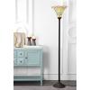 JONATHAN Y JYL8007A White Tiffany-Style 70″ Torchiere LED Floor Lamp, Tiffany, Traditional, Art Nouveau Style, Office, Living Room, Family Room, Dining Room, Bedroom, Hallway, Foyer, Bronze