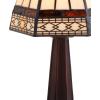 JONATHAN Y JYL8016B Carter Tiffany-Style 12″ LED Table Lamp, Red/Yellow for Bedroom, Living Room, Kitchen, Home Office, Kids Room(Brown)