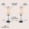 JONATHAN Y JYL8500A-SET2 Abner 21″ Glass Modern Contemporary USB Charging LED Table Lamp Glam Bedside Desk Nightstand Lamp for Bedroom Living Room Office College, Oil Rubbed Bronze/Clear (Set of 2)