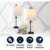 JONATHAN Y JYL8500A-SET2 Abner 21″ Glass Modern Contemporary USB Charging LED Table Lamp Glam Bedside Desk Nightstand Lamp for Bedroom Living Room Office College, Oil Rubbed Bronze/Clear (Set of 2)