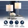 JONATHAN Y JYL8500C-SET2 Set of 2 Table Lamps Abner 21″ Glass Modern Contemporary USB Charging LED Table Lamp Bedside Desk Nightstand Lamp for Bedroom Living Room Office College, Chrome/Clear(Chrome/Clear)
