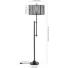 JONATHAN Y JYL8505A Noah 64.5″ Modern Industrial Iron Height-Adjustable LED Floor Lamp Contemporary Coastal Standing Reading Lamp for Bedroom Living Room LED Bulb Included, Black