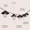 JONATHAN Y JYL8703A Indoor Outdoor Rustic Farmhouse Incandescent G40 Metal Cage Shade String Lights Garden Patio Backyard Porch Balcony, 10 ft. 10-Light, Black(Black)