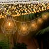 JONATHAN Y JYL8705A Indoor Outdoor Contemporary Transitional Incandescent G40 Diamond Cage String Lights Garden Patio Backyard Porch Balcony, 10 ft. 10-Light, Black(White)