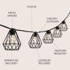 JONATHAN Y JYL8705A Indoor Outdoor Contemporary Transitional Incandescent G40 Diamond Cage String Lights Garden Patio Backyard Porch Balcony, 10 ft. 10-Light, Black(Black)