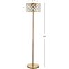 JONATHAN Y JYL9000A Elizabeth 60″ Crystal/Metal LED Floor Lamp, Contemporary, Transitional, Elegant, Geometric, Office, Living Room, Family Room, Dining Room, Bedroom, Hallway, Foyer, Brass Gold/Clear(Brass Gold)