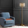 JONATHAN Y JYL9000A Elizabeth 60″ Crystal/Metal LED Floor Lamp, Contemporary, Transitional, Elegant, Geometric, Office, Living Room, Family Room, Dining Room, Bedroom, Hallway, Foyer, Brass Gold/Clear(Brass Gold)
