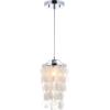 JONATHAN Y JYL9002A Cayla 7″ Seashell LED Chandelier Pendant Contemporary,Transitional Dimmable, Adjustable, for Dining Room, Living Room, Kitchen, White/Chrome